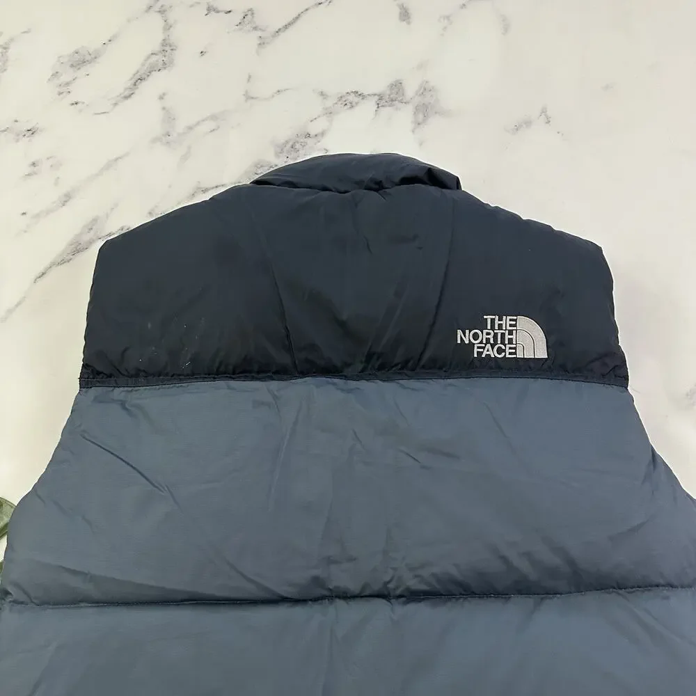 The North Face Mens Vintage Puffer Vest Size M Gray 700 Down Full Zip Up